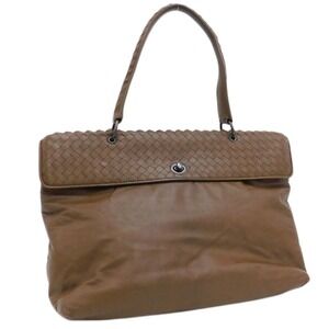 Bottega Veneta handbag brown leather intrecciato